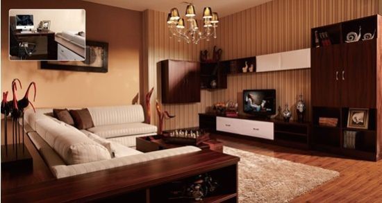 图2：你家也可以拥有这么一套功能强大的沙发背柜，完全依据沙发大小定制而成，家具定制销售的好处不言而喻，因此频频走红市场，销售激增。