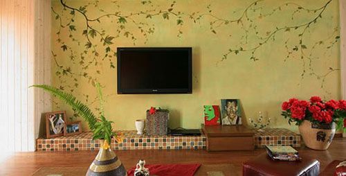 家装DIY 绝美的手绘涂鸦电视背景墙设计(图) 