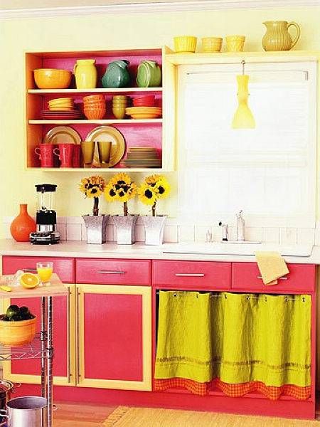 彩虹般绚丽多彩的厨房设计 煮妇的五彩生活 