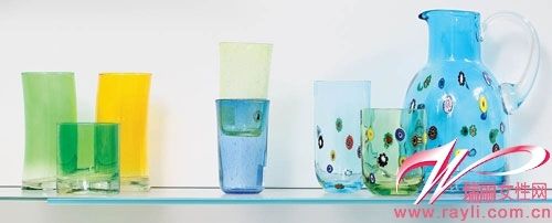 嘉艺廊可爱风格的彩色玻璃杯和水瓶