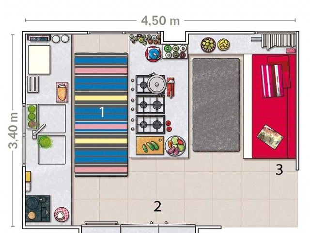 大空间大设计 15平米白色中岛复古厨房(组图) 
