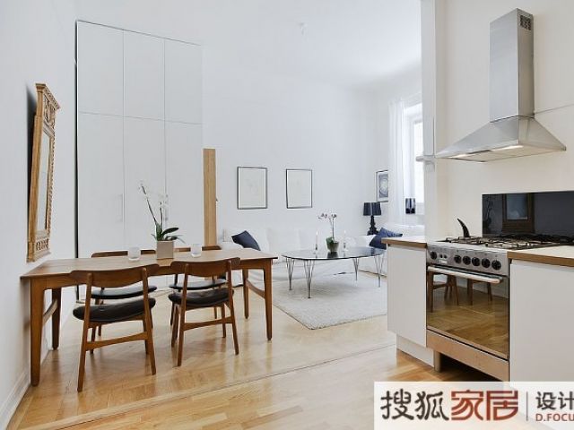 37平米白木单身公寓 简洁装修包含千变组合 