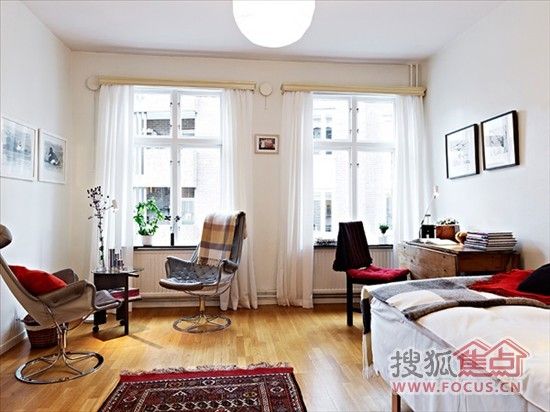 31平方小体积大容量 白色的简洁舒适单身公寓 