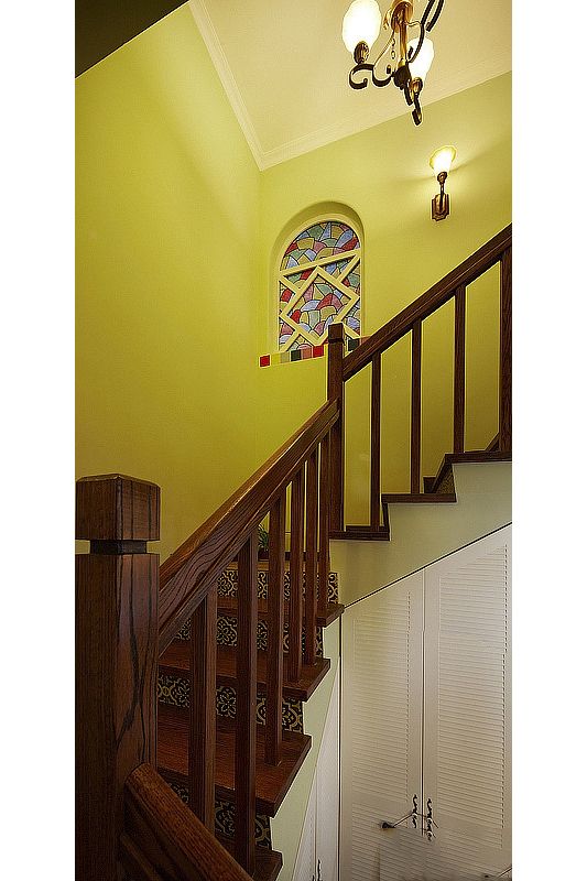 楼梯下收纳设计  秀欧式风格田园复式4居 