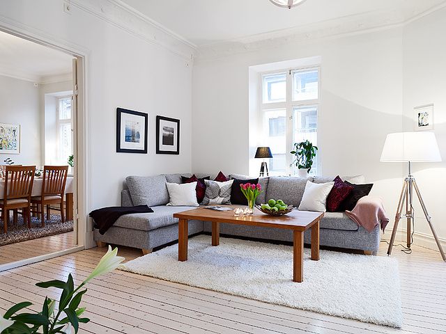 98平米瑞典公寓 浅色系地板简约北欧风(组图) 