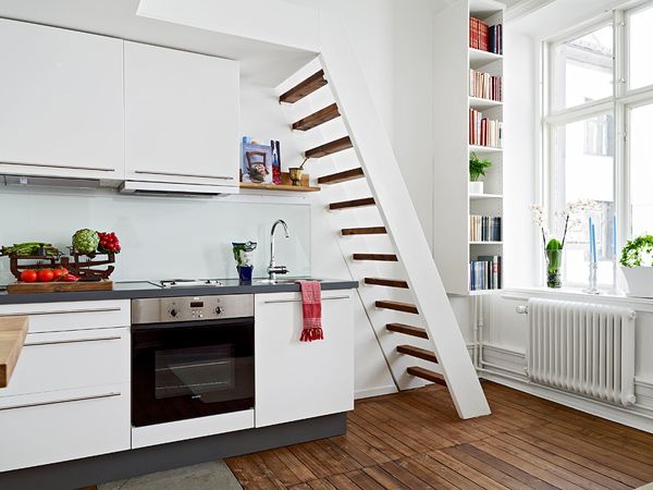 厨房楼梯巧搭配 22平方迷人的智慧窝居(组图) 