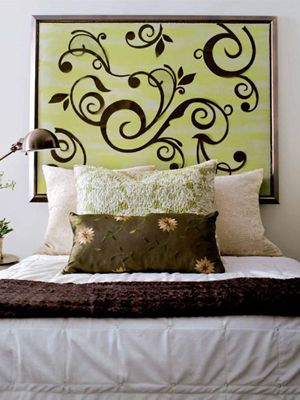 床头艺术风格 创意卧室背景墙 