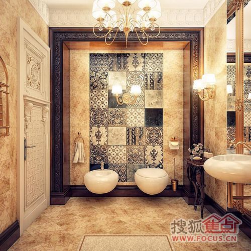 现代与复古的完美融合 浴室瓷砖铺贴华丽享受 