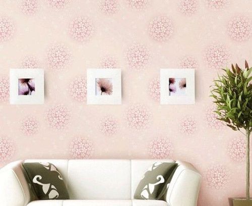 韩式风格温馨蒲公英大花客厅墙纸卧室墙纸