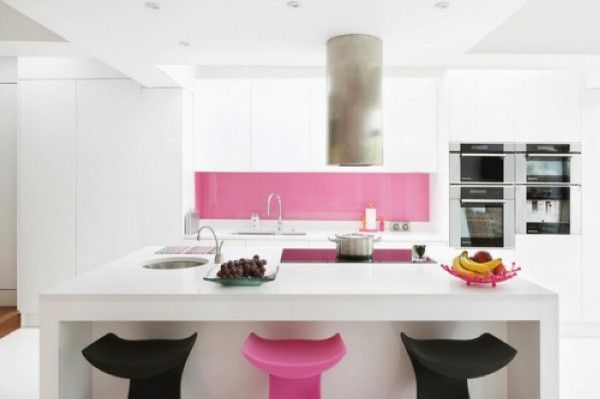 那一抹颜色 清爽舒适的粉色调厨房设计(组图) 