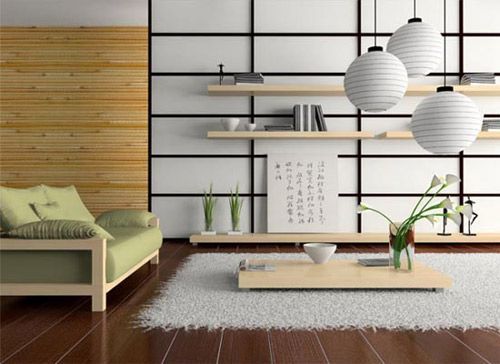 简单清新的实木竹子打造的客厅，给人明朗的淡雅，很清爽舒适，点点植物搭配很精致，正好在夏日中送来一丝清凉