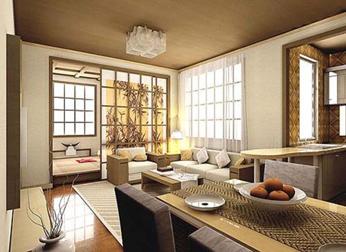 以浅黄色为主色调的客厅，搭配白色的沙发垫，很清新淡雅