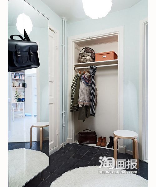 51平米温馨现代公寓 小床架下隐藏着衣柜(图) 