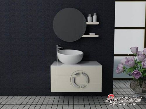 月半弯系列-HGM1421浴室柜，月湾迷人，浪漫情调