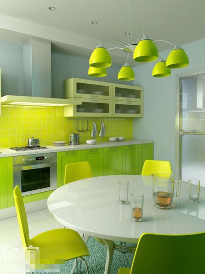 10款彩色厨房橱柜设计方案 厨房也好色(图) 