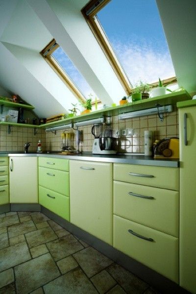 夏日生机盎然 清新绿色厨房设计效果（图） 
