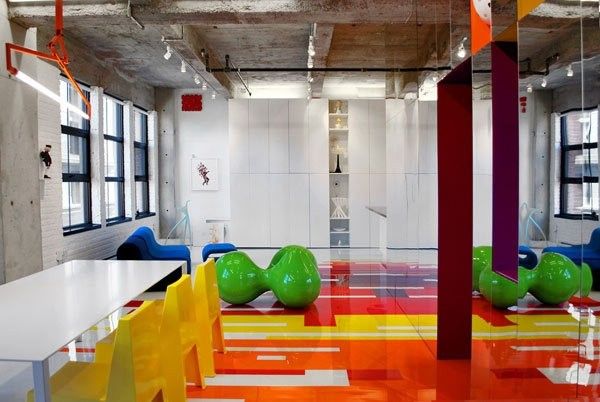 瓷砖糖果缤纷的运用  现代艺术收藏家的彩色loft 