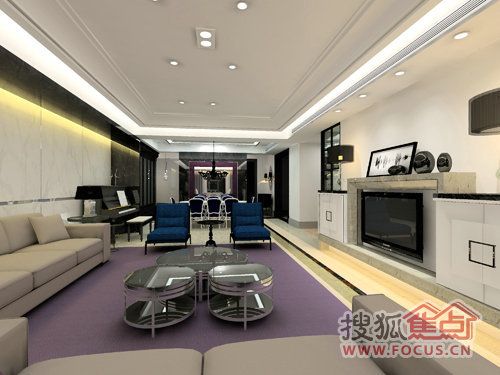 调味紫色的华丽 打造264平新古典三居室(图) 