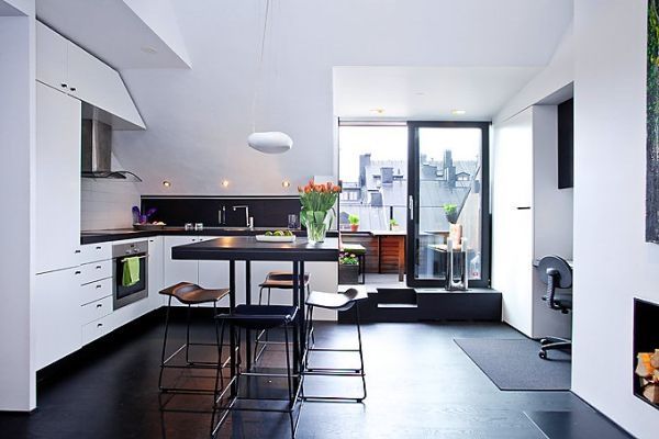57平米现代公寓 暗色风格搭配跳跃家居(组图) 