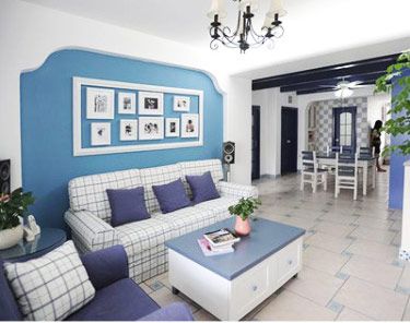 紫蓝白灰勾勒地中海三居室 演绎方正中的浪漫 