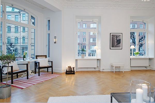 流行风格  147平米瑞典白色公寓设计欣赏 