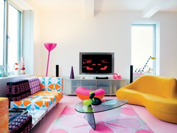 柔和愉快的曲线 颜色鲜艳的公寓设计（组图） 