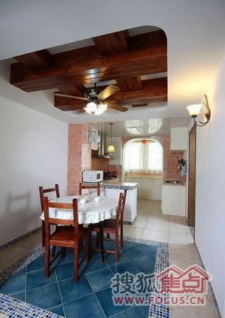 阳台扩充成厨房 75平地中海风格家居(图) 