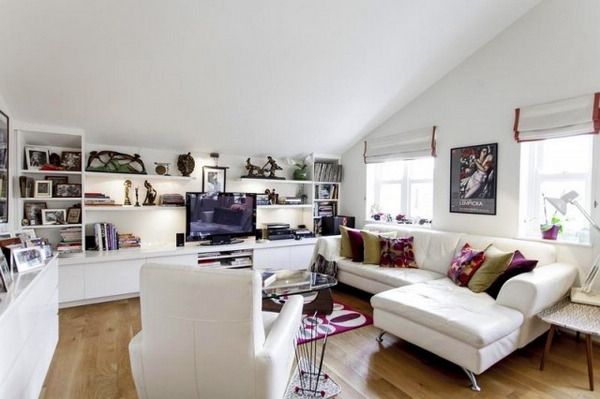 现代自然风木地板 伦敦的白色艺术公寓(组图) 