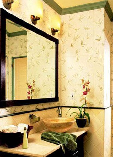 带有些许中式 风格的卫浴装饰，让整个空间具有中式元素的时尚感