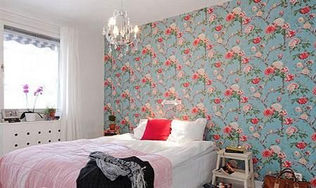 12个北欧风格壁纸搭配 扮靓小卧室甜美容颜 