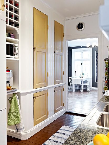 个性黄色调厨房设计 78平复古稳重公寓(组图) 