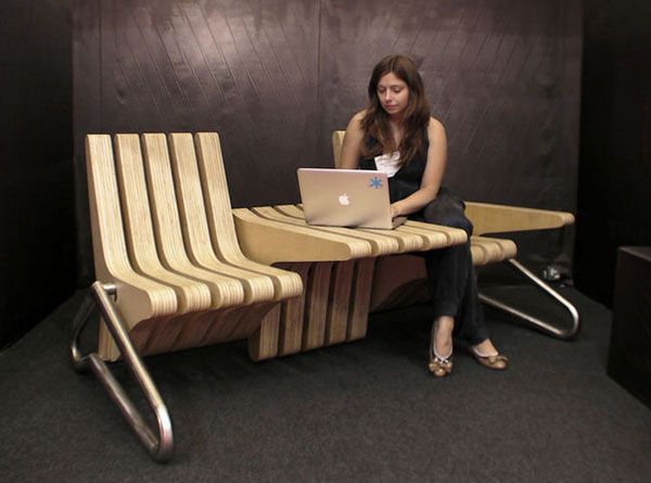 是椅 也是桌 创意咖啡长椅设计 (组图) 