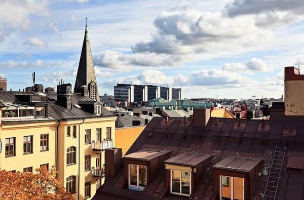 俯瞰城市景观 斯德哥尔摩屋顶公寓(组图) 