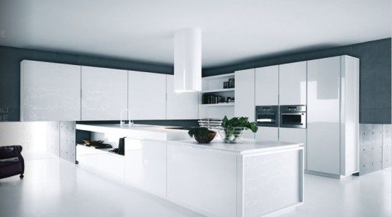 纯白色调打造开放厨房 逼人的现代气息(组图) 
