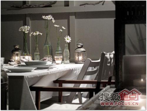 不同花卉与餐桌营造不一样的餐厅氛围 