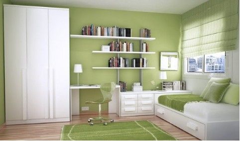 西班牙式省空间的儿童卧室和书房设计（图） 