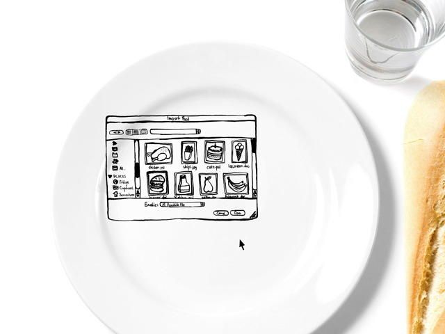 工作狂人专用盘子 吃饭的时候也能玩PS(组图) 