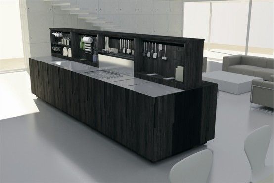 31款黑白厨房酷设计 令人窒息的现代感(组图) 