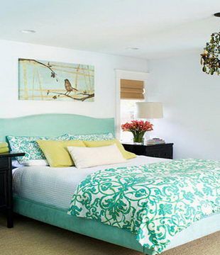 卧室风格 夏季床品打造清凉感（组图） 