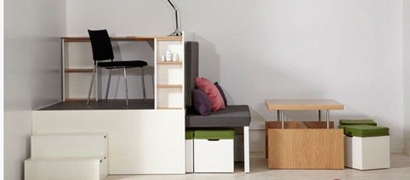 可折叠模块式的客厅家具设计装修图（组图） 