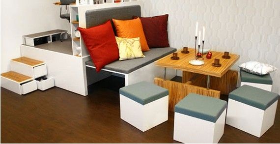 可折叠模块式的客厅家具设计装修图（组图） 