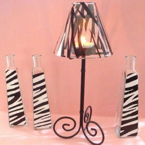 家装指南  DIY流行斑马纹装饰花瓶与灯罩 