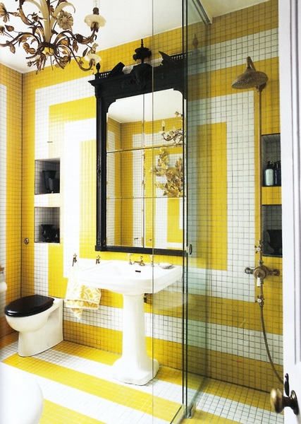 家装指南 色彩大不同之黄色浴室家居设计 