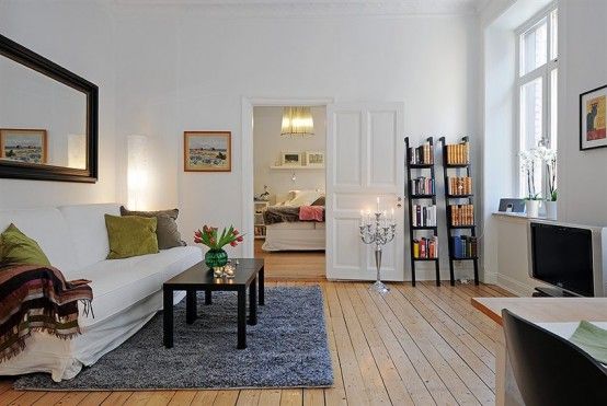 生活空间  58平米开放式瑞典风格家居设计 