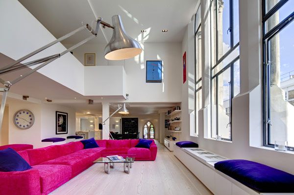 维多利亚教堂内的公寓设计 粉色紫色增添生机(图) 