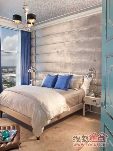 清新淡雅的浪漫家 20个美丽的蓝灰色卧室设计 