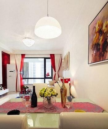 热情红色系100平两居室 打造80后浪漫婚房 