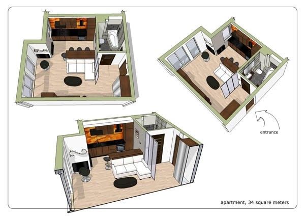 家装指南 34平米小户型 空间利用巧扩展 