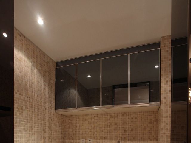 50平米的一居时尚公寓 电视墙做装饰暗藏厨卫 