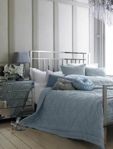 清新衣柜巧装点 20个美丽的蓝灰色卧室设计 